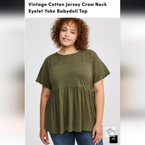 Olive Green Women's Top - Picture 2 of 6